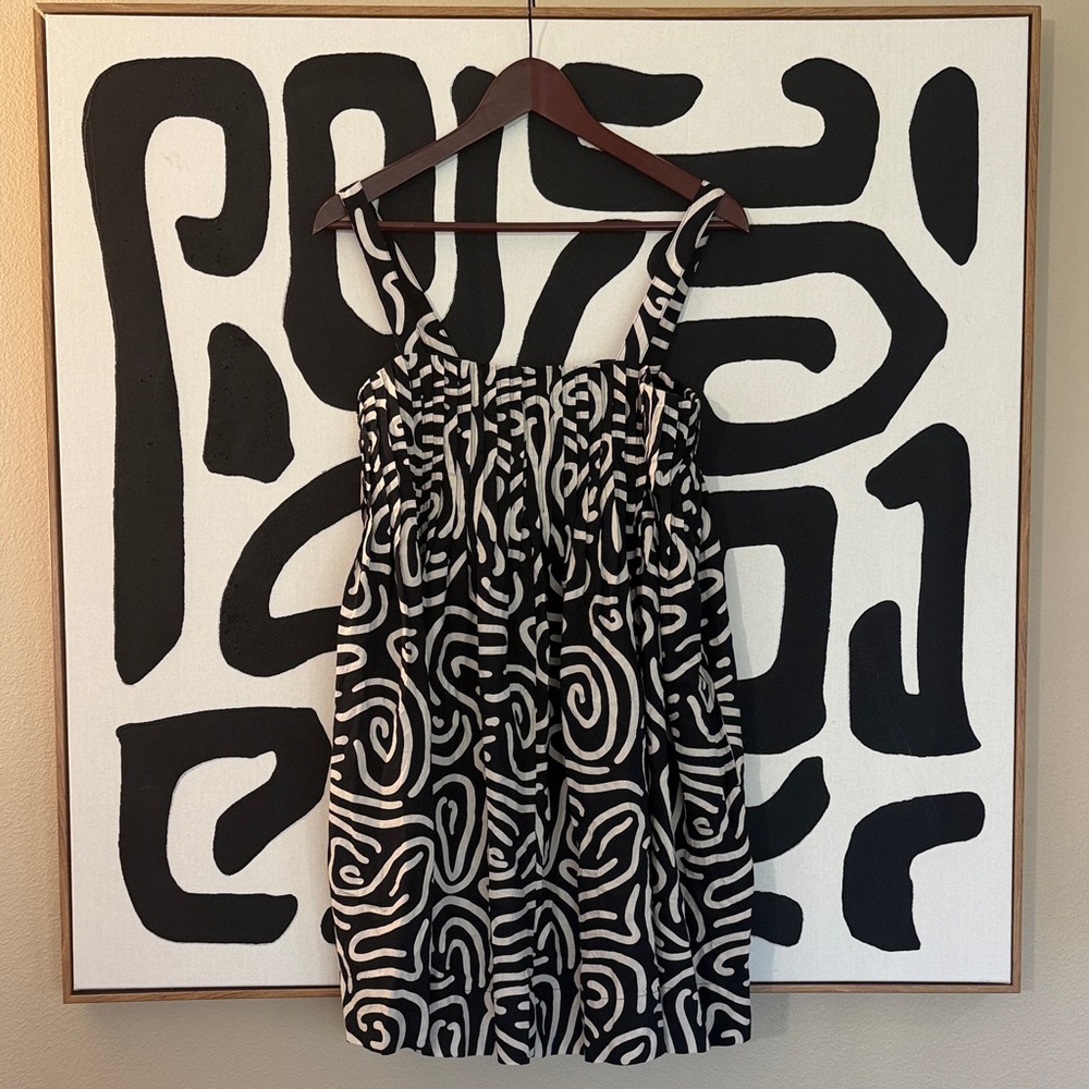 Banana Republic Black and White Abstract Mini Dress